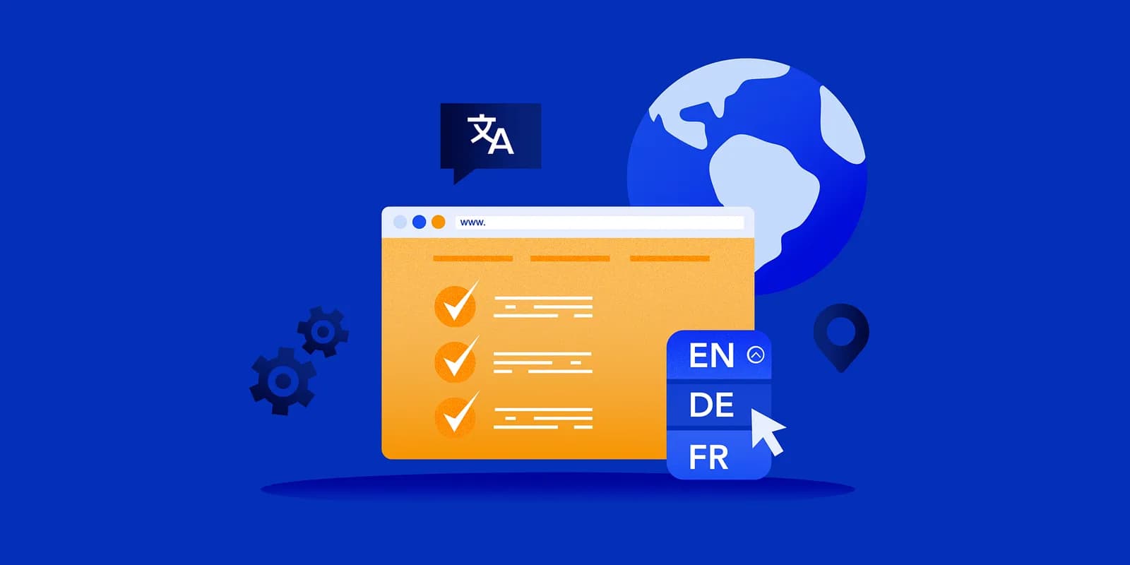 Diagram illustrating website localization workflows and content translation processes for global sites
